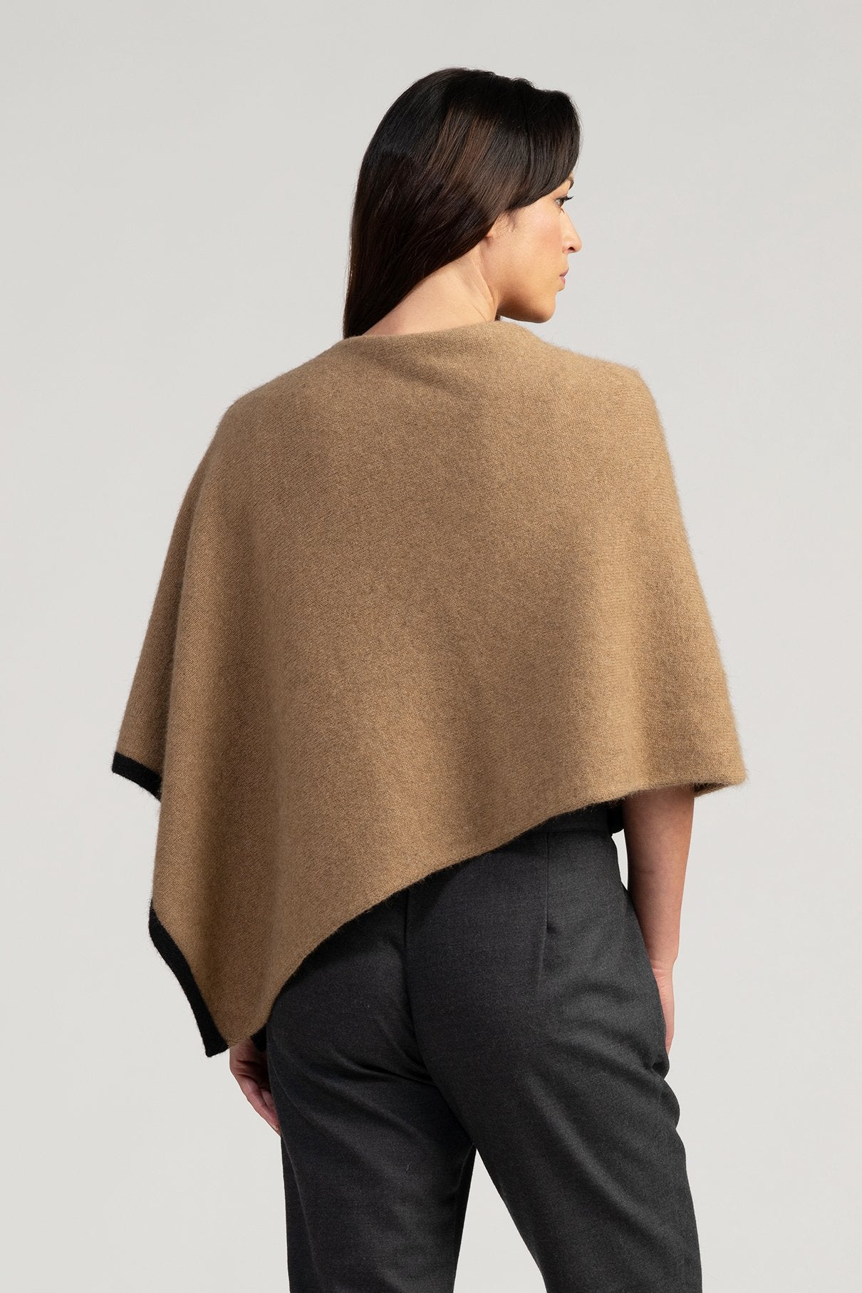 Two Tone Poncho Womens