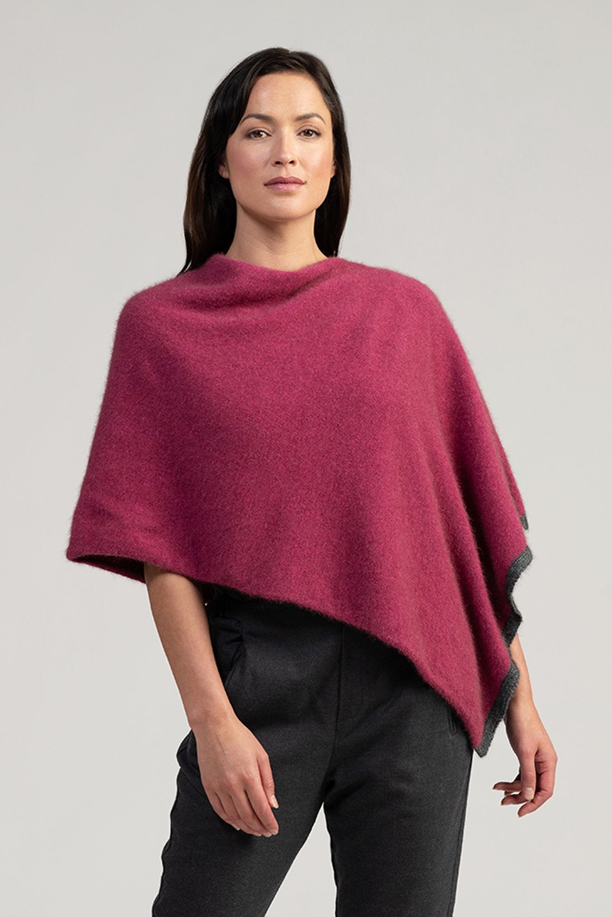 Two Tone Poncho Womens