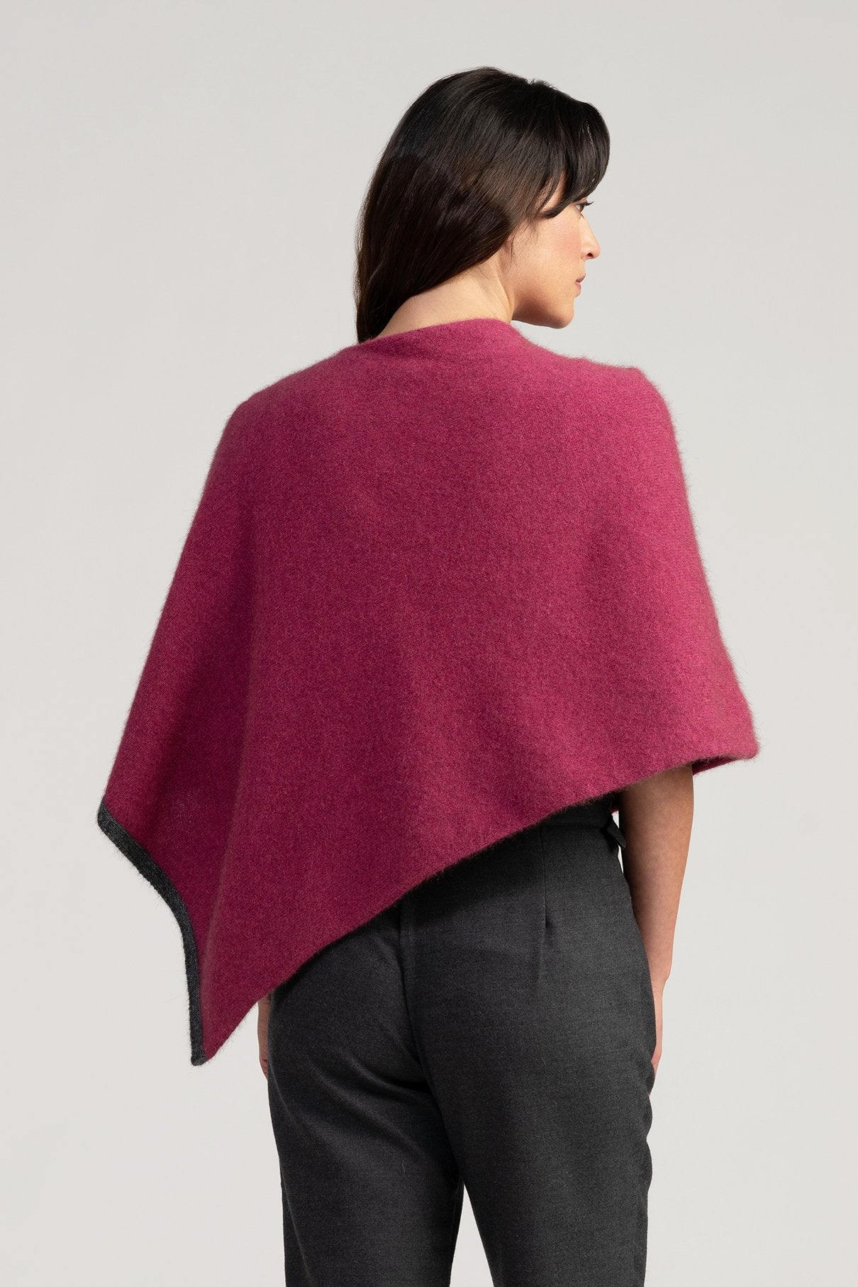 Two Tone Poncho Womens