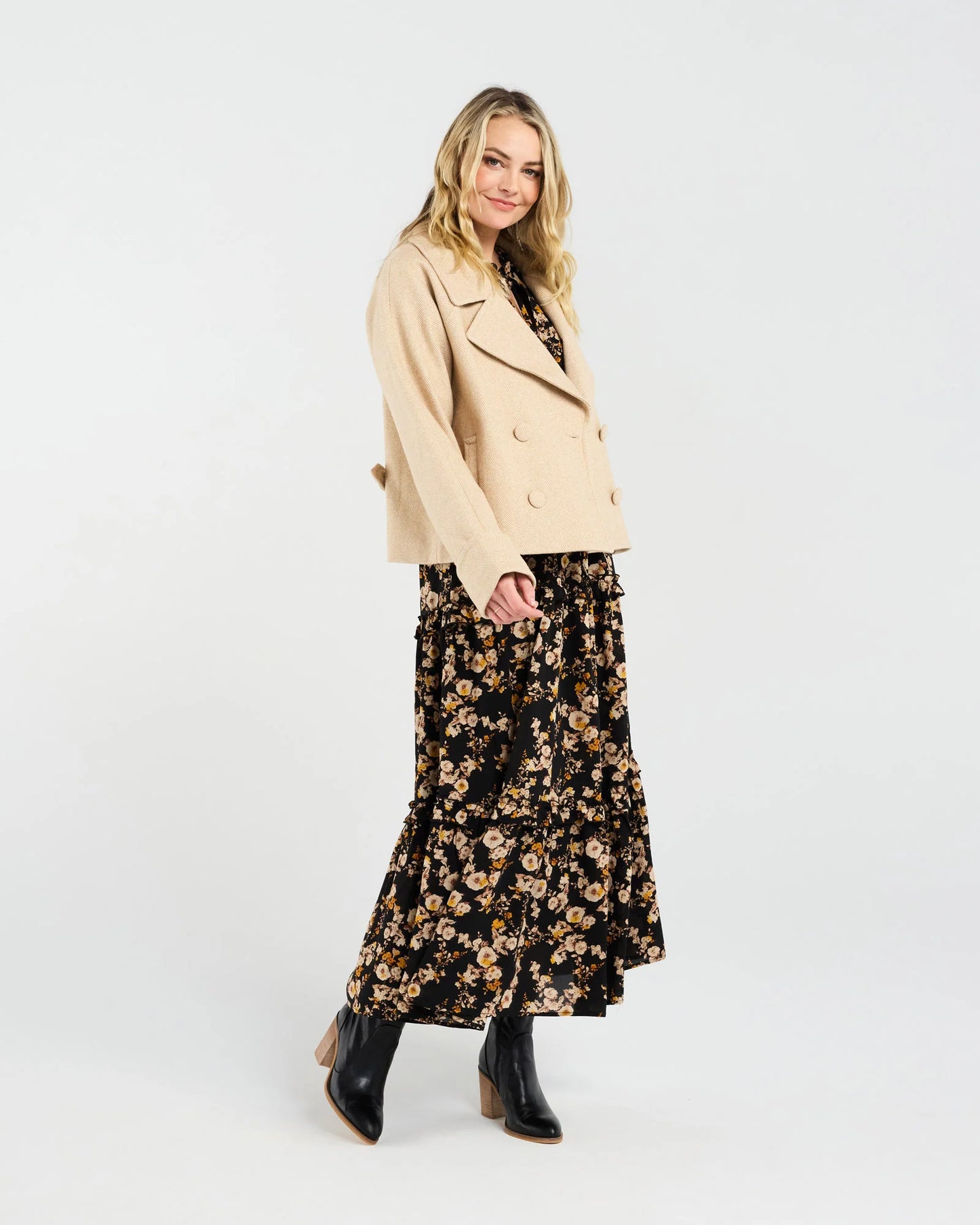 Sabine Crop Pea Coat