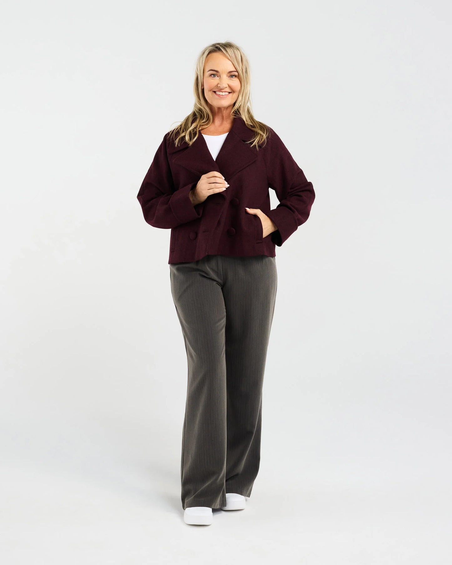 Sabine Crop Pea Coat