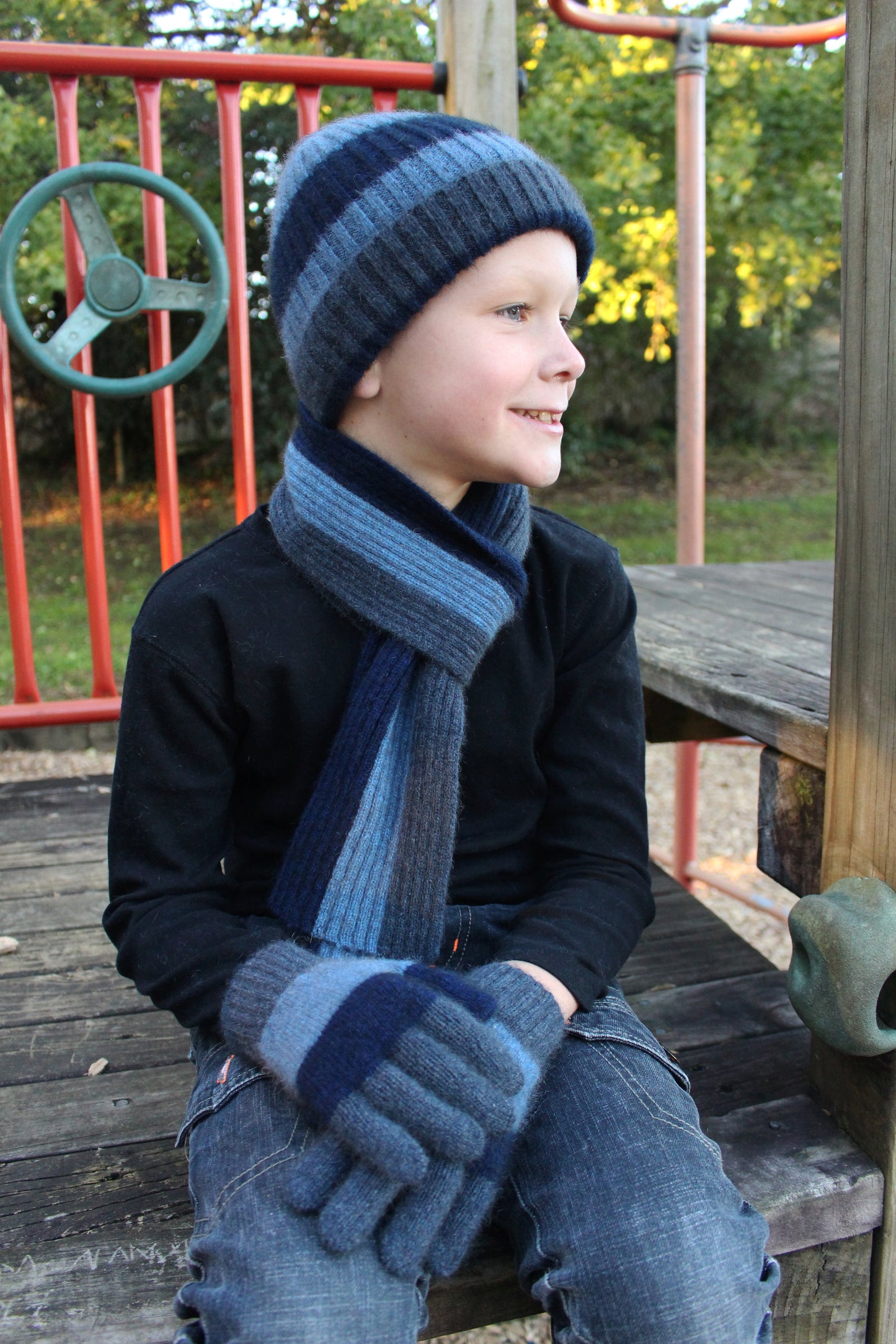 Cosy Kiwi Childs Stripe Rib Scarf Kids