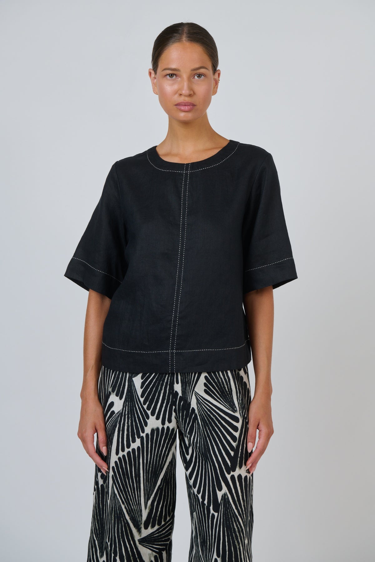 Black linen Top
