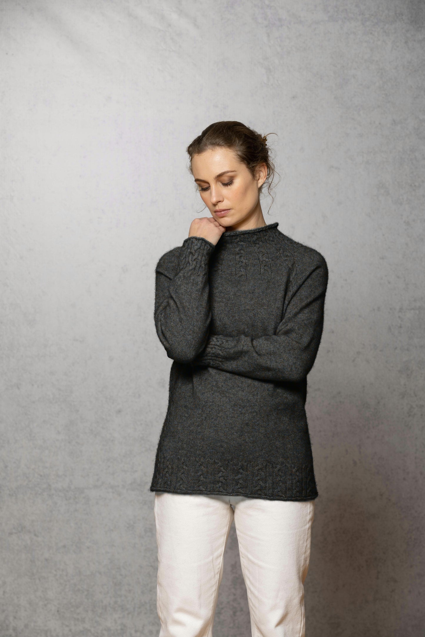 Cable Funnel Neck Jumper