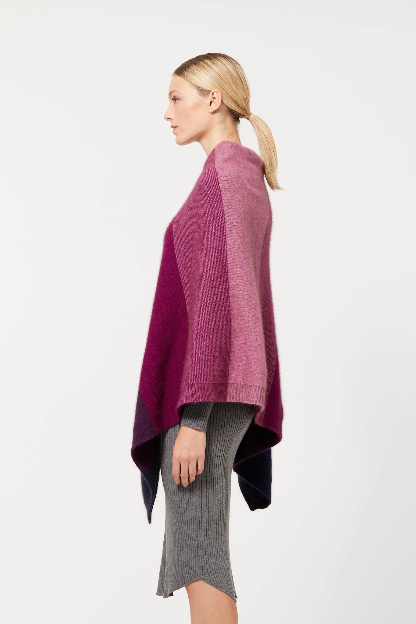 Ombre Poncho Womens