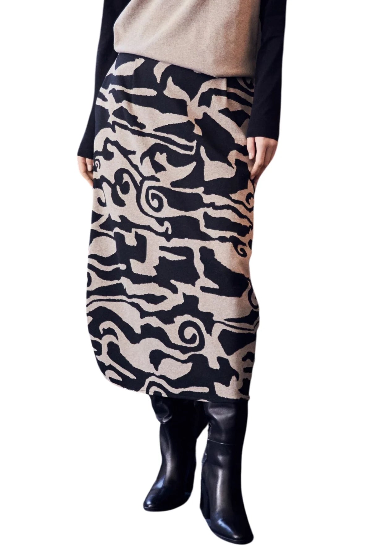 Jacquard Print Skirt