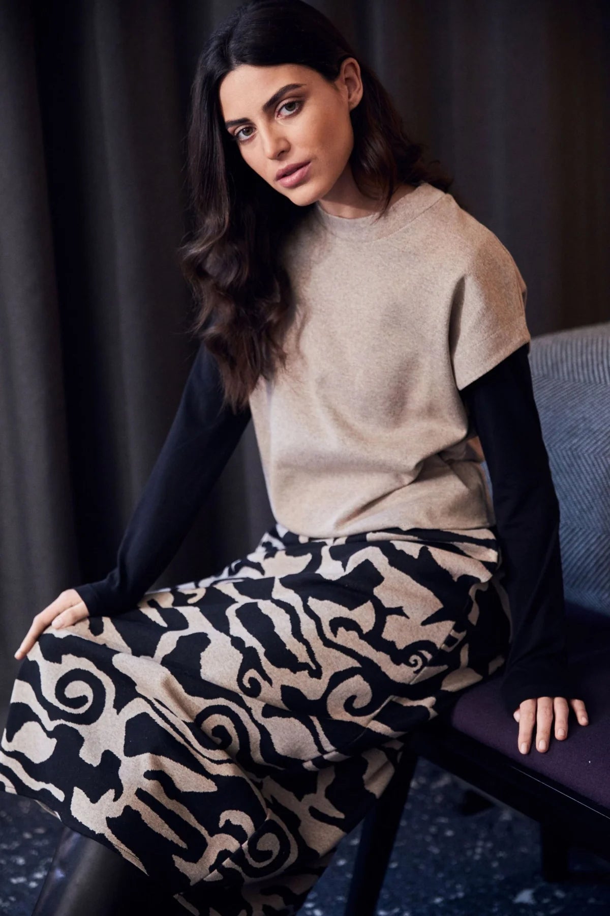Jacquard Print Skirt