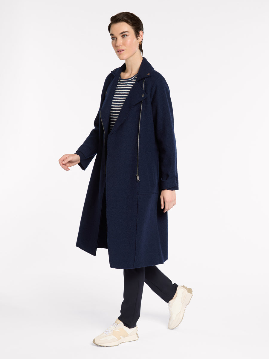 Boiled Wool Moto Coat