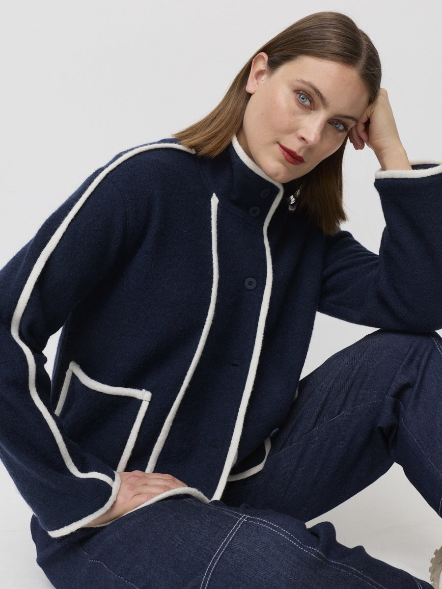 Contrast wool Jkt