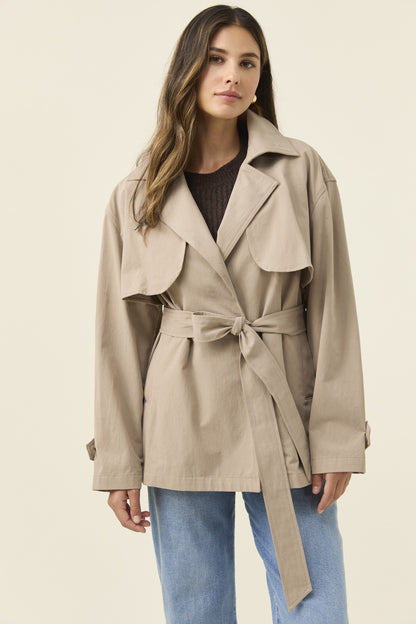 Farida Cropped Trench