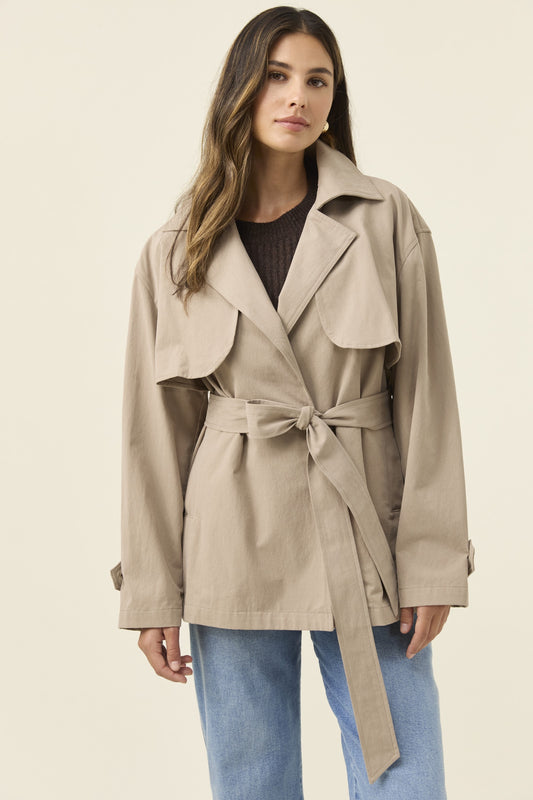 Farida Cropped Trench
