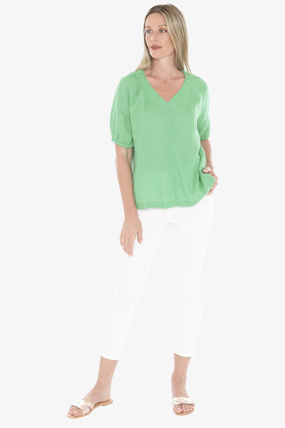 Gather V Neck Top