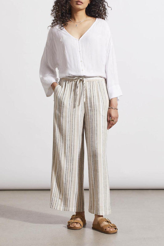 Linen Stripe Flowy Pant