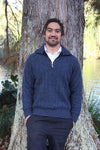 Mens Zip Collared Rib Jumper