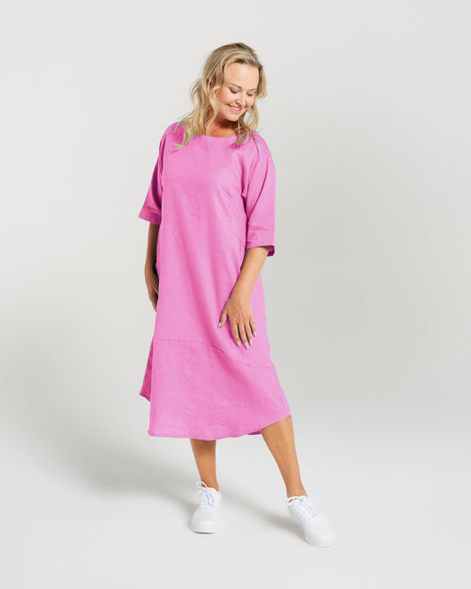 Linen Tulip Hem Dress