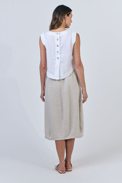 Linen Button Back Tank