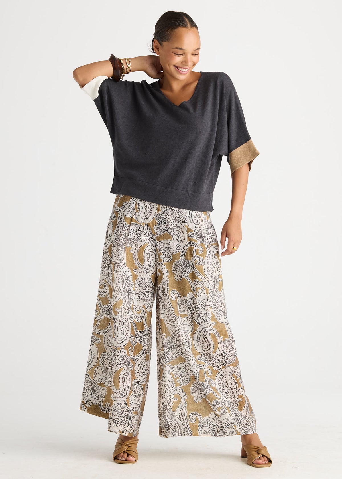 Contrast Cuff Top