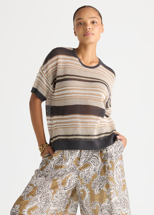 Stripe Lace Top