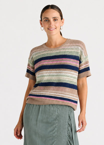 Stripe Lace Top