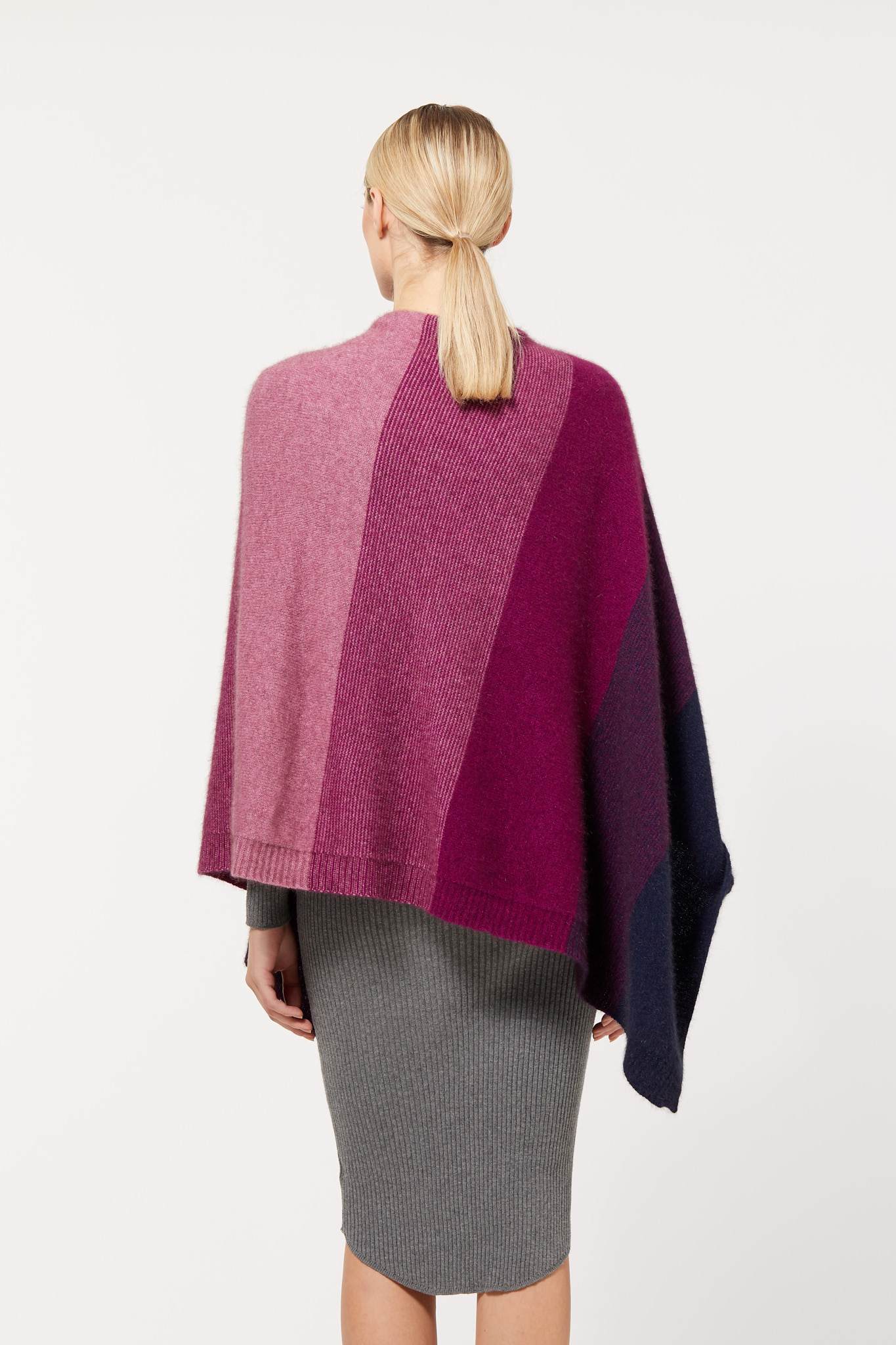 Ombre Poncho Womens