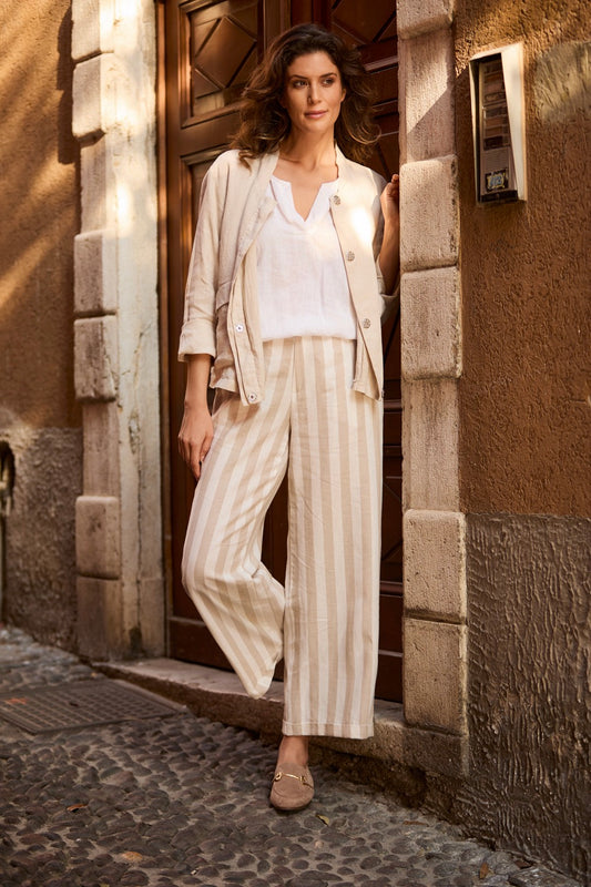 Peruzzi Striped Linen Trouser