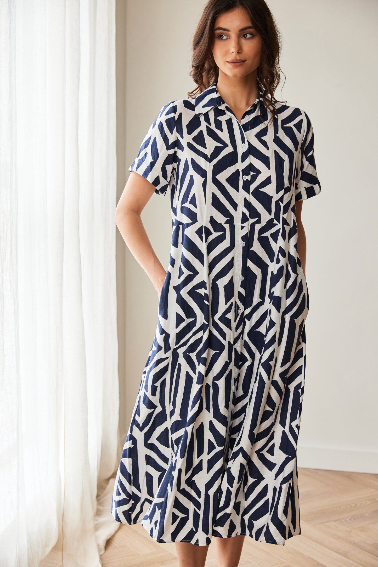 Geo Block Print Dress
