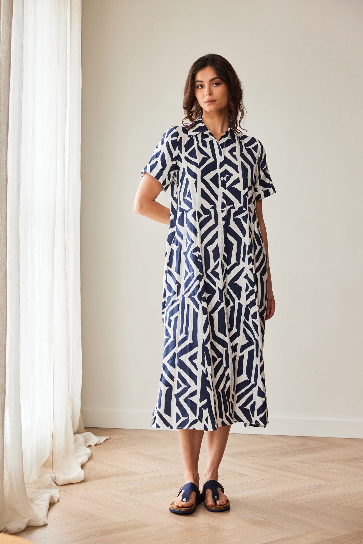 Geo Block Print Dress