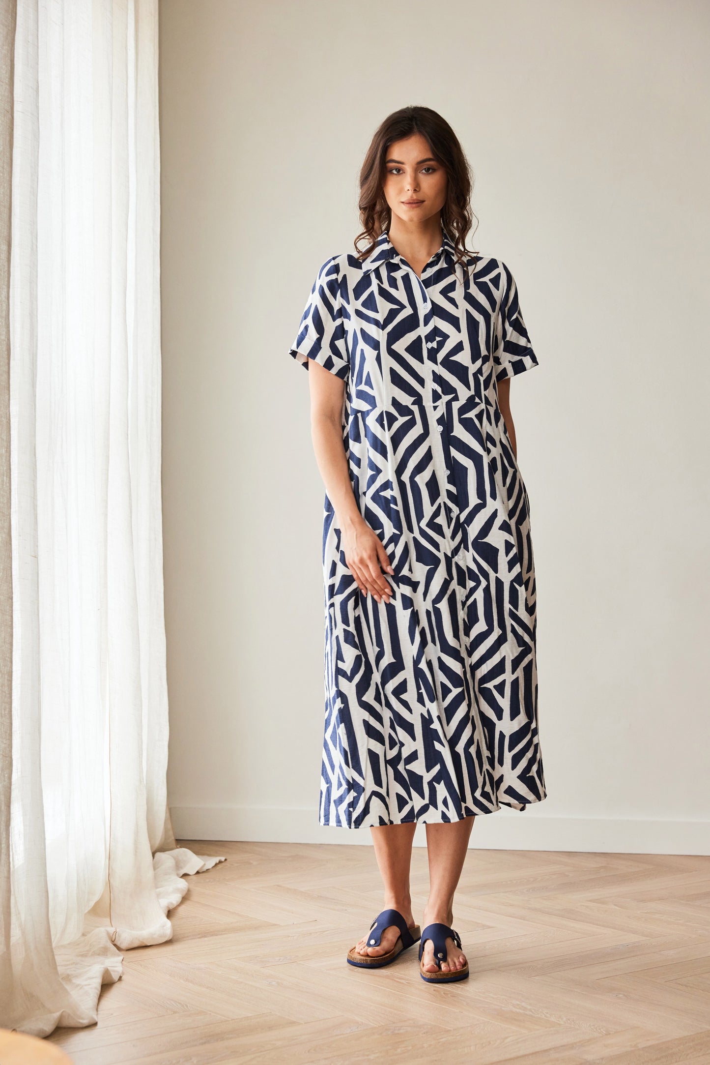Geo Block Print Dress
