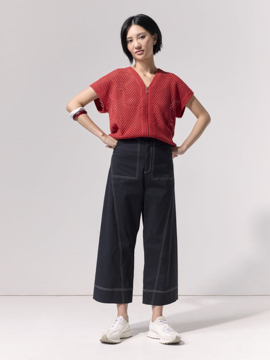 2 Way Zip Thru Knit Top