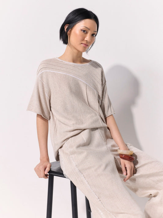 Fine Pinstitch Knit Top