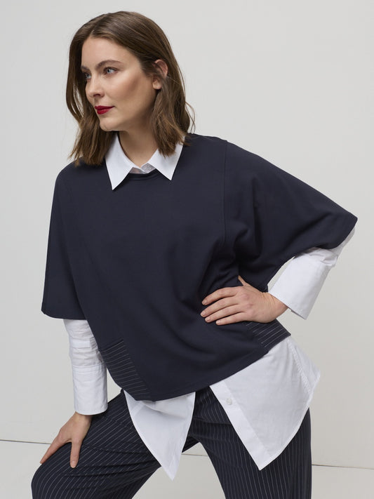 Spliced pinstripe tee