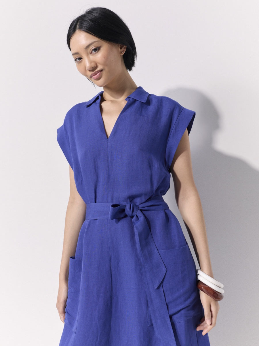 Pleat Back Shirtdress