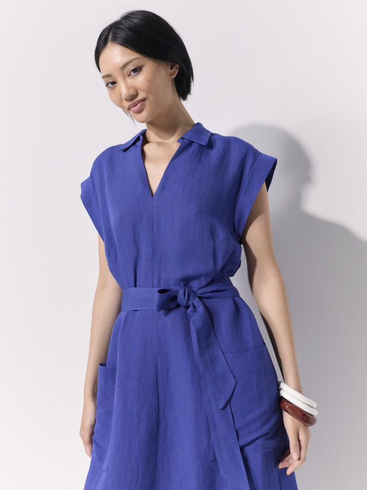 Pleat Back Shirtdress