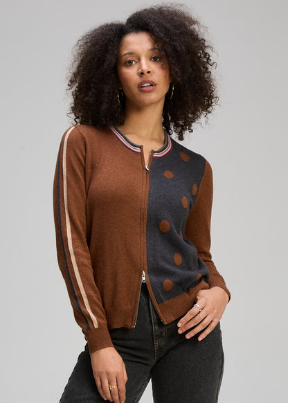 Stripe Spot Zip Up