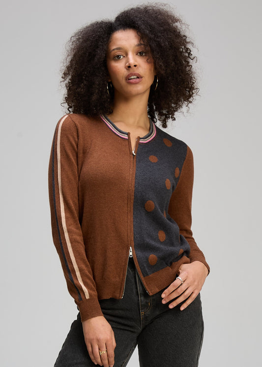 Stripe Spot Zip Up